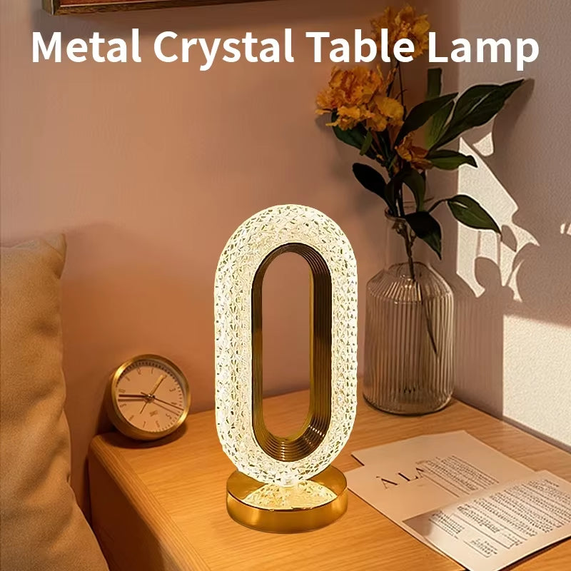 Rechargeable Crystal Table Lamp – Modern Luxury for Any Room