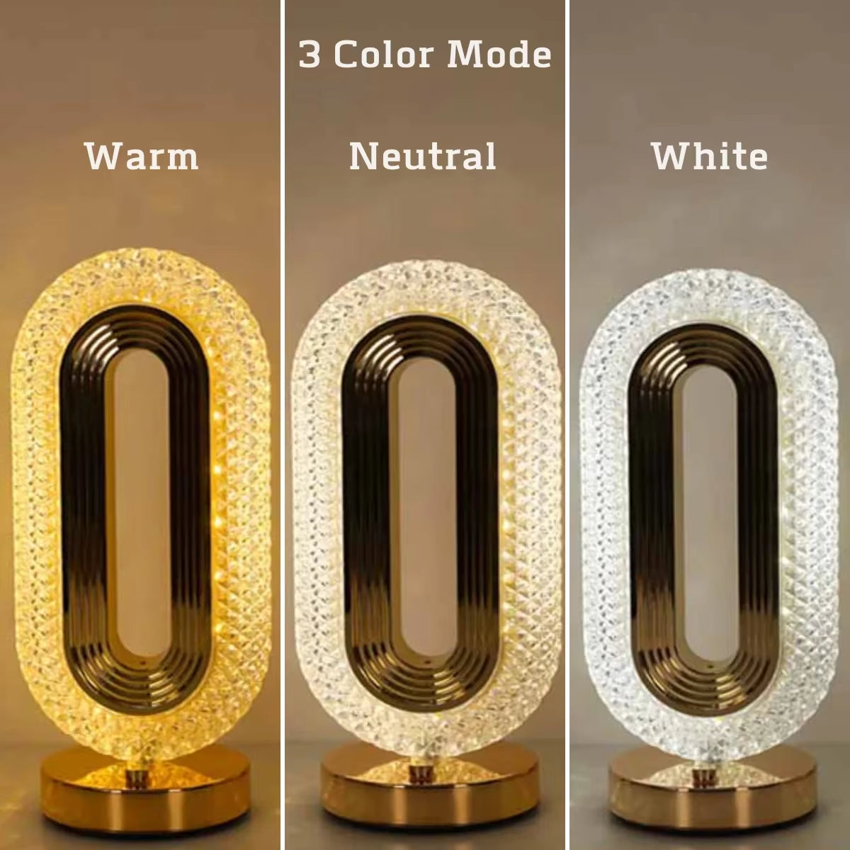 Rechargeable Crystal Table Lamp – Modern Luxury for Any Room