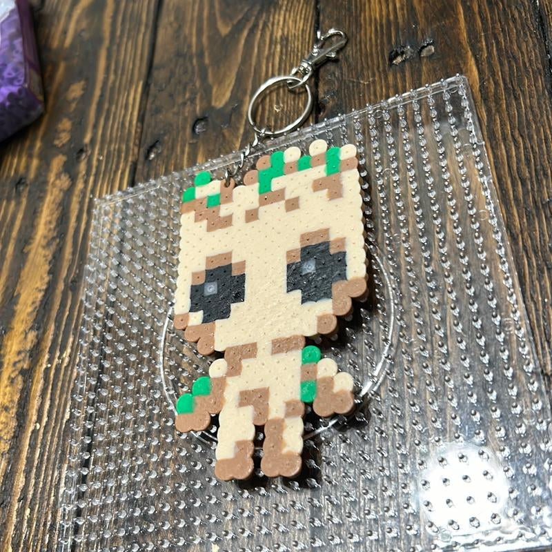 Baby Groot Keychain Made from Perler Beads