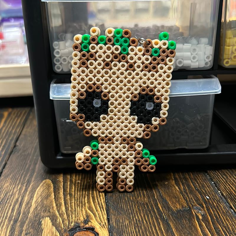 Baby Groot Keychain Made from Perler Beads